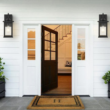 Cary 5.9" Iron/Glass Traditional Modern Lantern LED Outdoor Lantern - JONATHAN Y